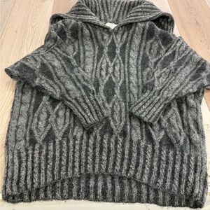Dior Charcoal and Light Gray Cowl Neck Sweater